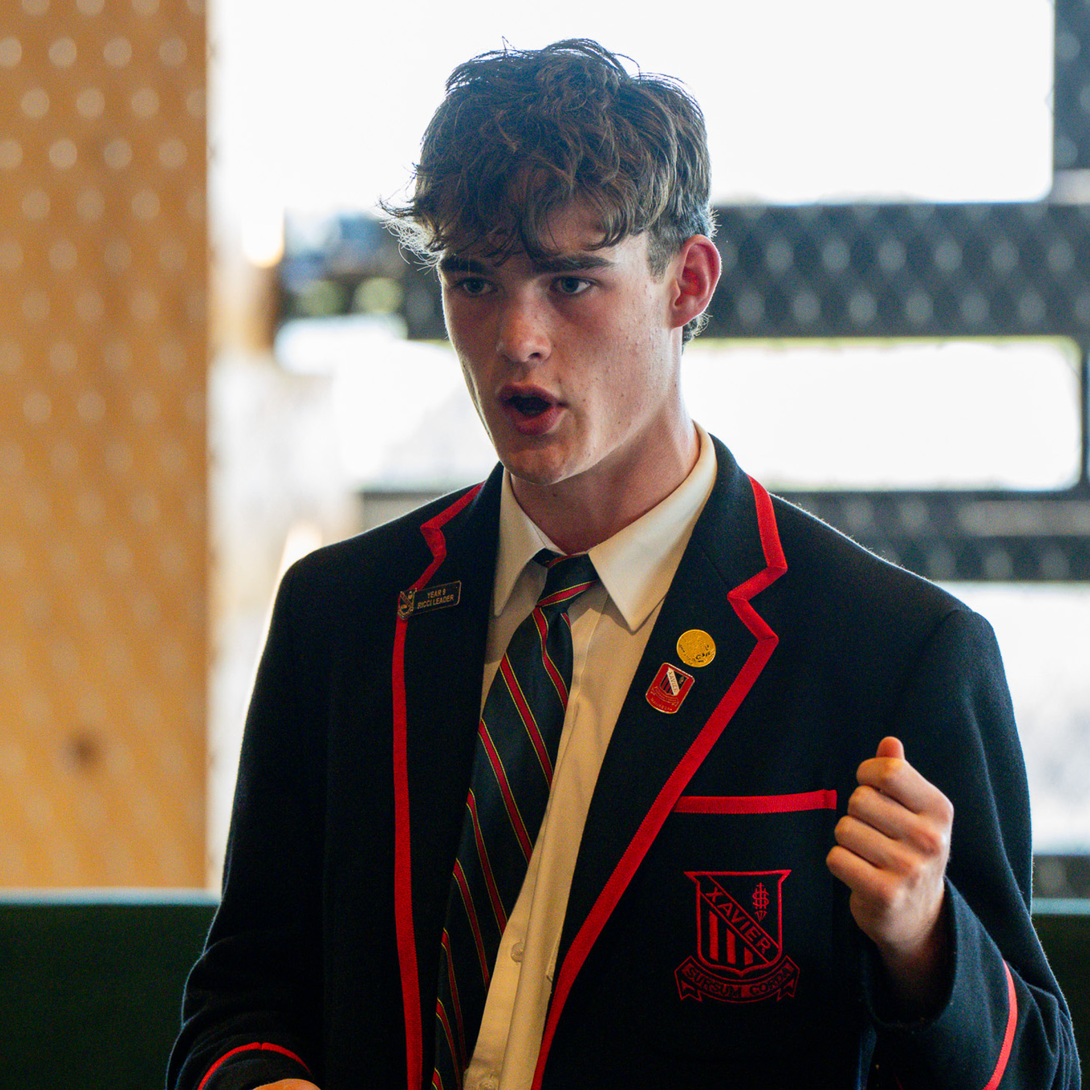 Image of debating student at Xavier College