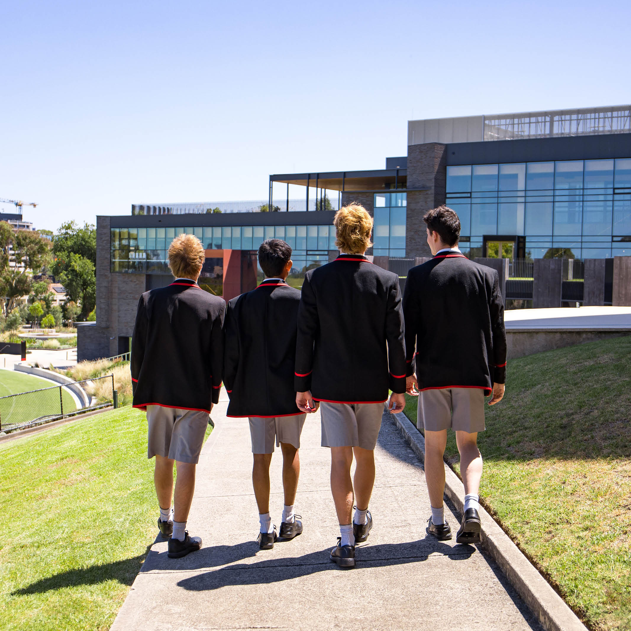 Xavier College students on campus in Kew